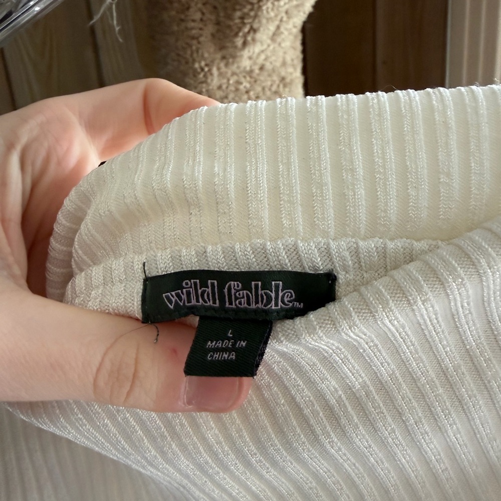 Wild Fable Ribbed Ivory Top - Picture 2 of 3